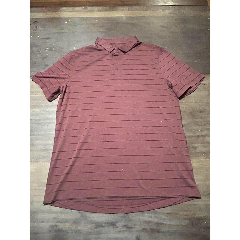 Lululemon Mens Shirt Size Small Maroon Polo Short Sleeve Casual